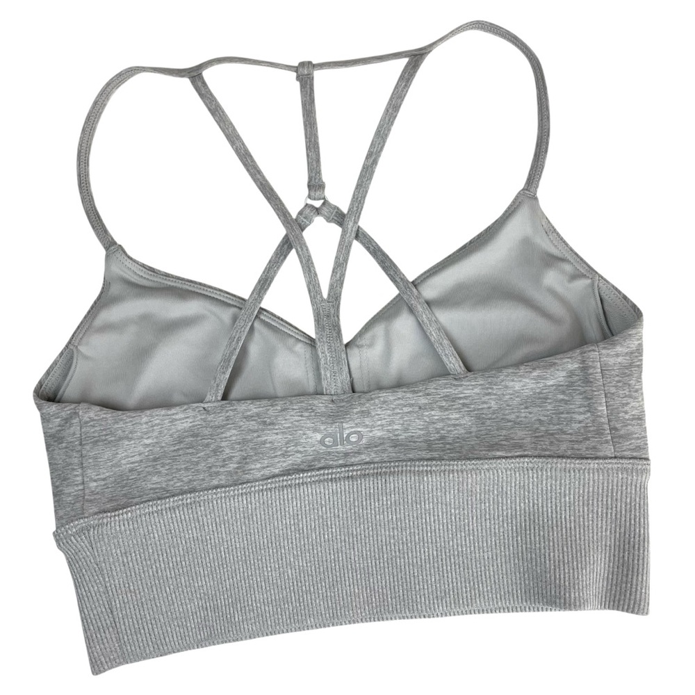 alo Yoga Soft Lavish Bra Zinc Heather Gray - Picture 8 of 14